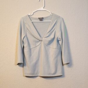 Ann Taylor Cashmere Sweater in Soft Blue